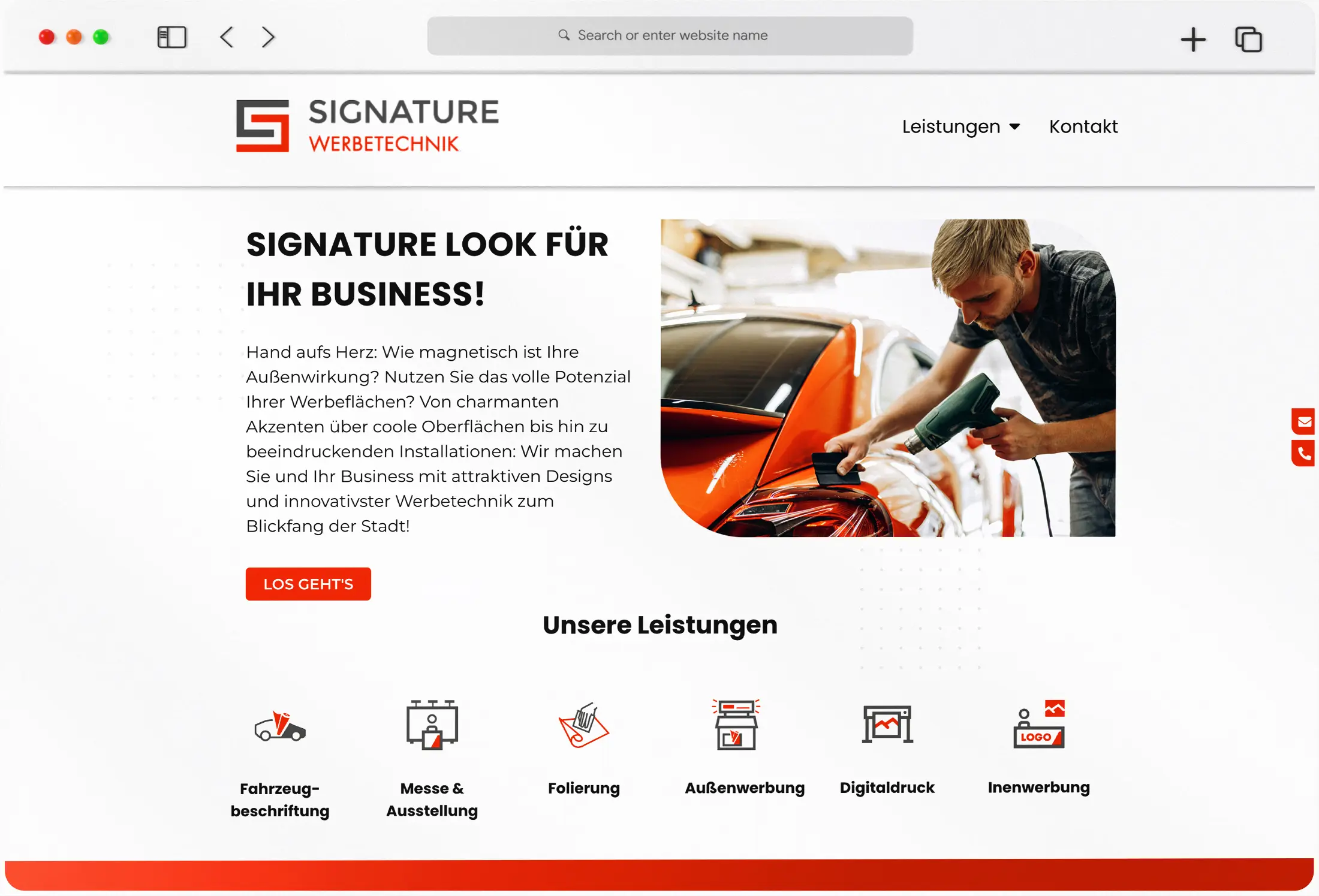 WordPress-Elementor-Website für Signature Werbetechnik