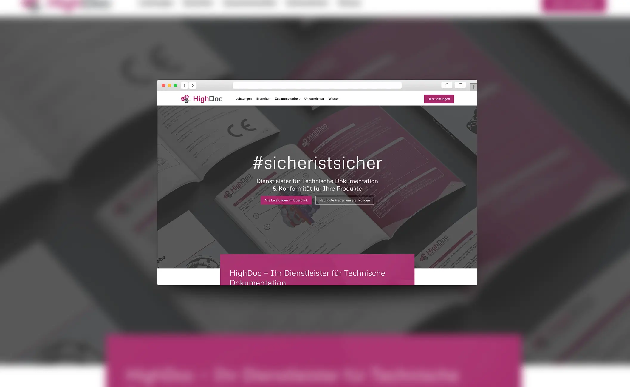 WordPress Elementor Website für HighDoc Technische Dokumentation GmbH