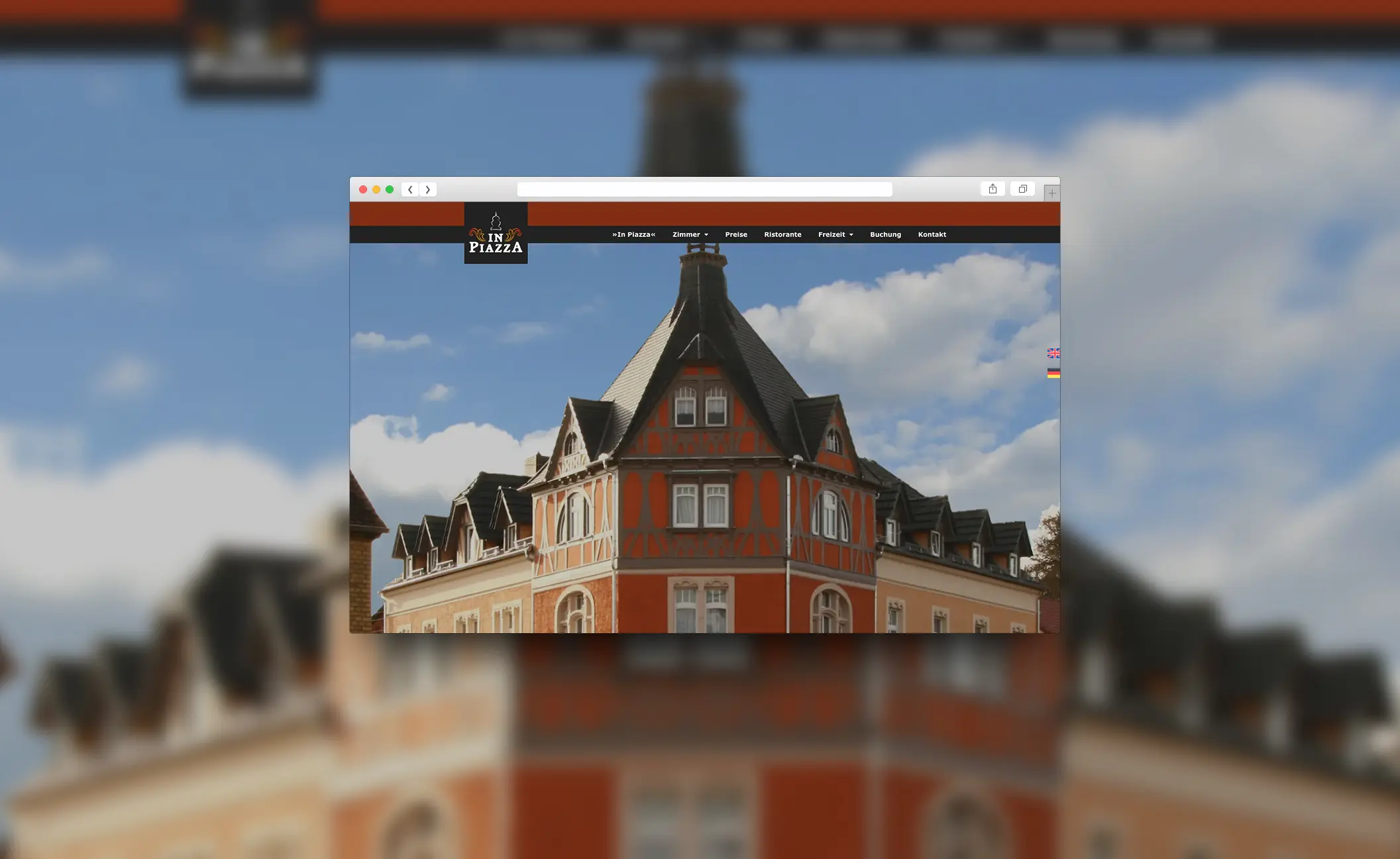 WordPress Elementor Website für das Hotel InPiazza in Bad Klosterlausnitz