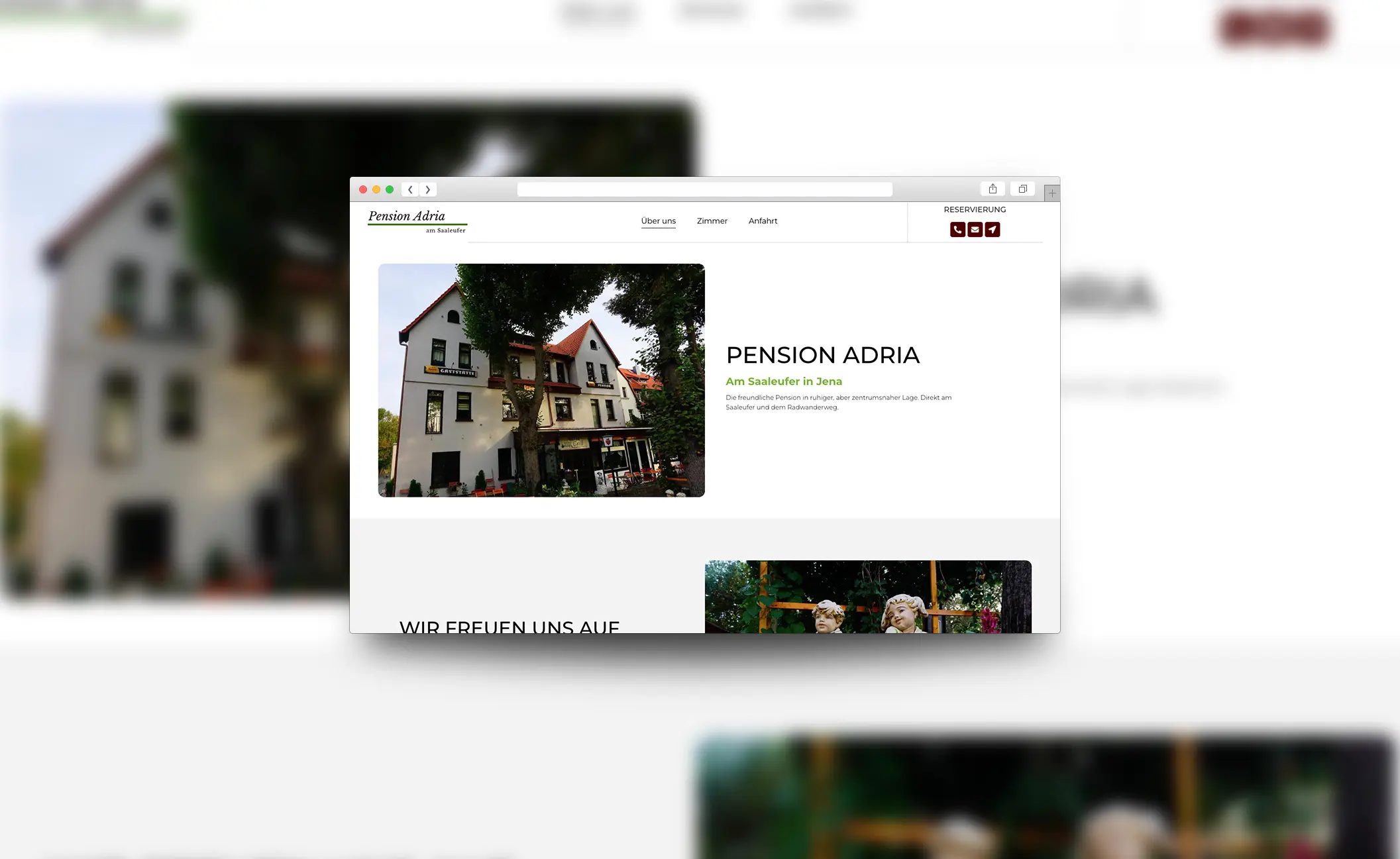 WordPress Elementor Website für die Pension Adria in Jena