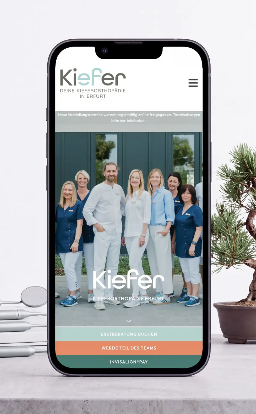 Referenzprojekt: Website für die KIEFER Gemeinschaftspraxis für Kieferorthopädie in Erfurt